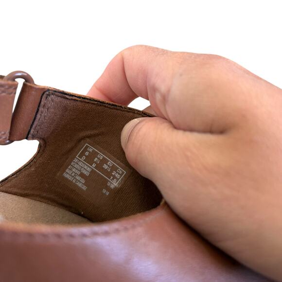 Clarks Lafley Joy Brown Leather Wedges Sz 8.5 - Picture 7 of 7